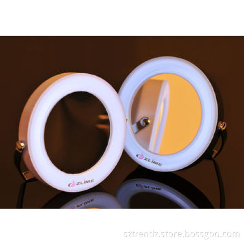 Portable lighted makeup mirror, built-in LED, 3 times magnifying, 360° rotatable